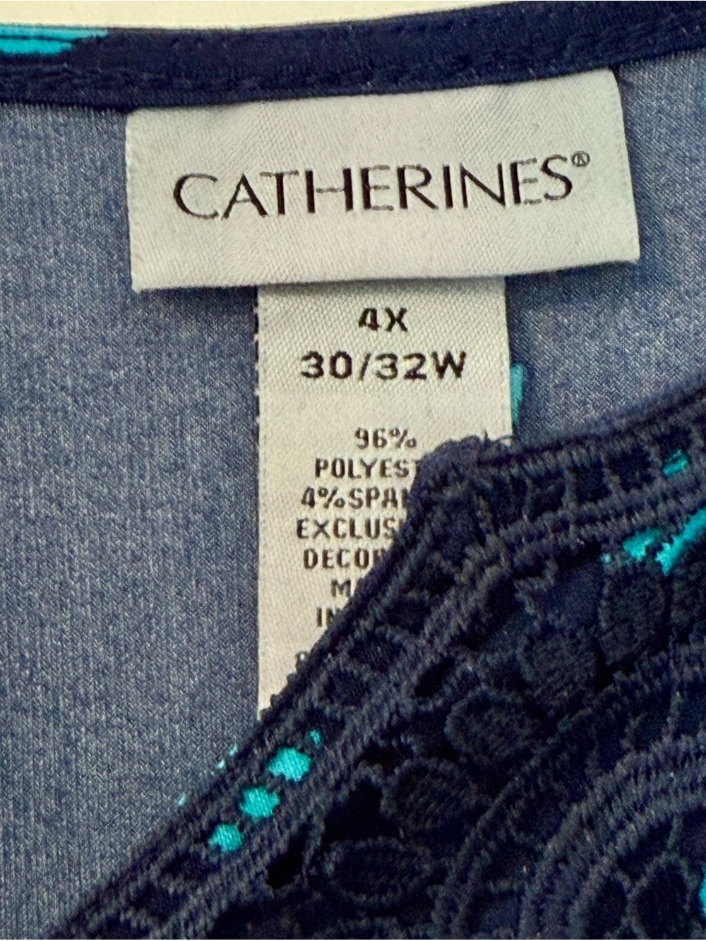 Catherines Navy and Turquoise Maxi Dress - Picture 4 of 4